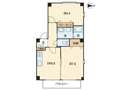 サンモールコスモスA棟(2DK/2階)の間取り写真