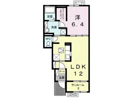 ドムス・ウィスタリアIII(1LDK/1階)の間取り写真