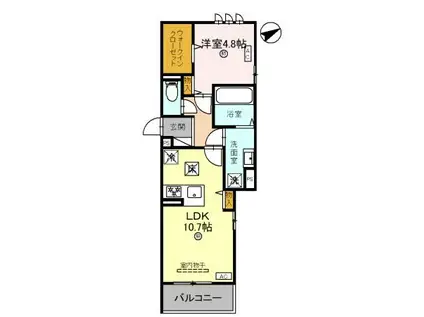 LA・FELICE(1LDK/1階)の間取り写真