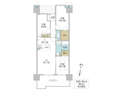 サンクレイドル勝田レジデンス(3LDK/14階)の間取り写真