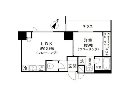 ガーデンヒルズ柿の木坂(1LDK/2階)の間取り写真