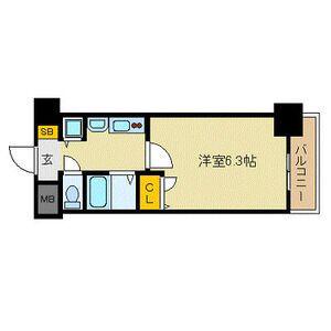 プレサンス泉セントマーク(1K/6階)の間取り写真