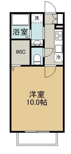 ベルデュール牛久(1K/1階)の間取り写真