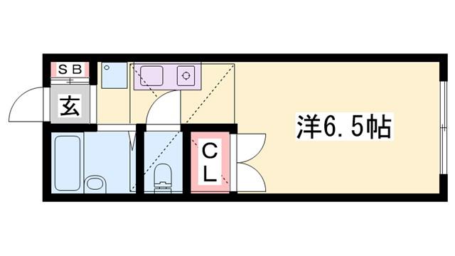 フレンズ(1K/1階)の間取り写真