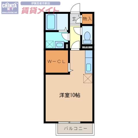 スプレンドーレ(ワンルーム/2階)の間取り写真