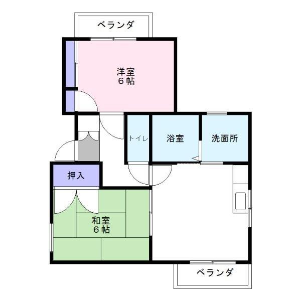 マトリックス(2LDK/2階)の間取り写真