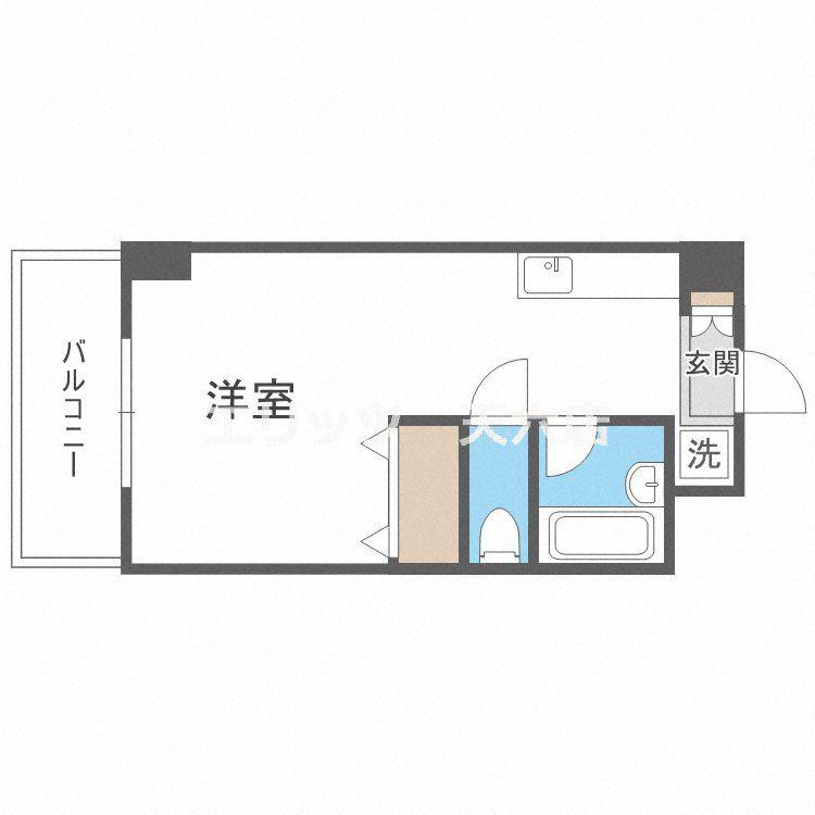ラヴェールミナミ(ワンルーム/4階)の間取り写真