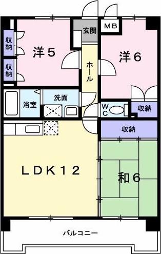クレール空港前(3LDK/2階)の間取り写真