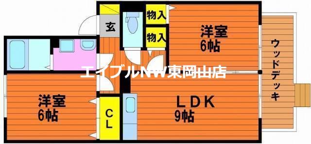 ピュアメゾン西大寺(2LDK/1階)の間取り写真