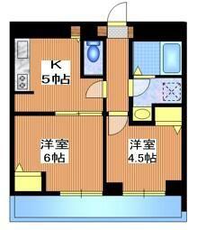 コンフォール中野(2K/2階)の間取り写真