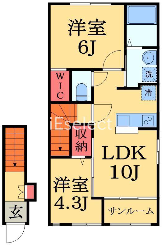 ソレイユ メイ(2LDK/2階)の間取り写真