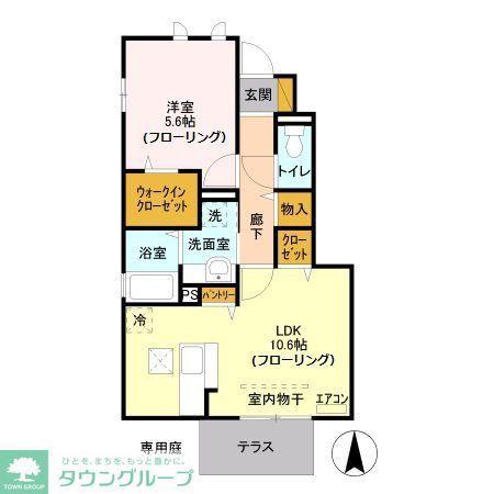 ルピナス壱番館(1LDK/1階)の間取り写真