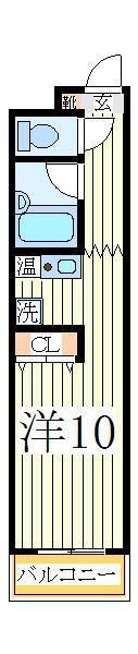 パレシオン南柏(ワンルーム/1階)の間取り写真