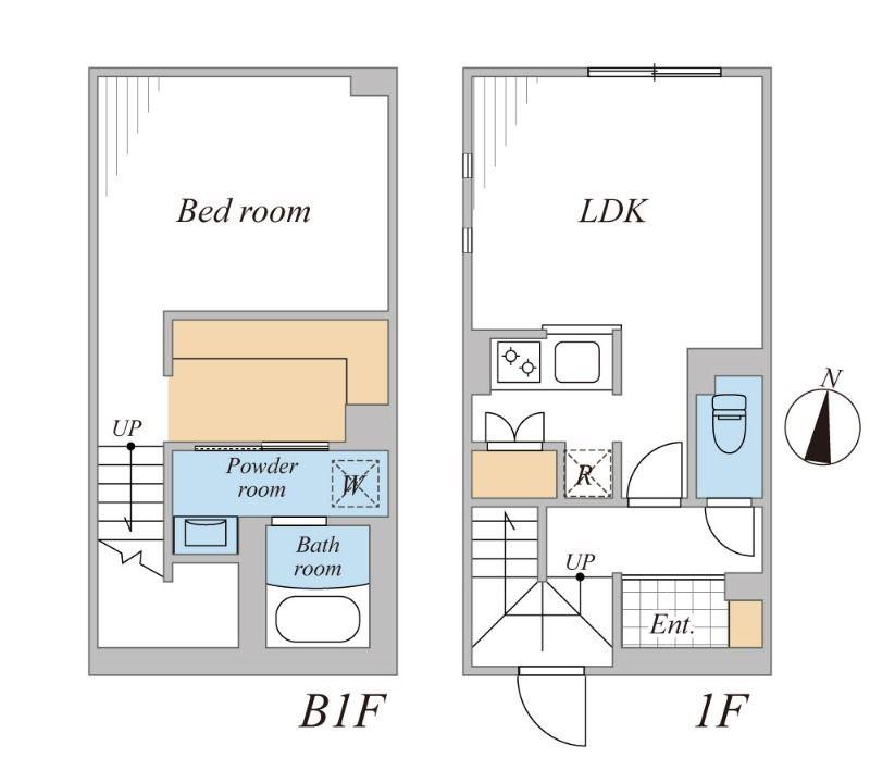 LEGALAND桜新町ANNEX(1LDK/B1階)の間取り写真