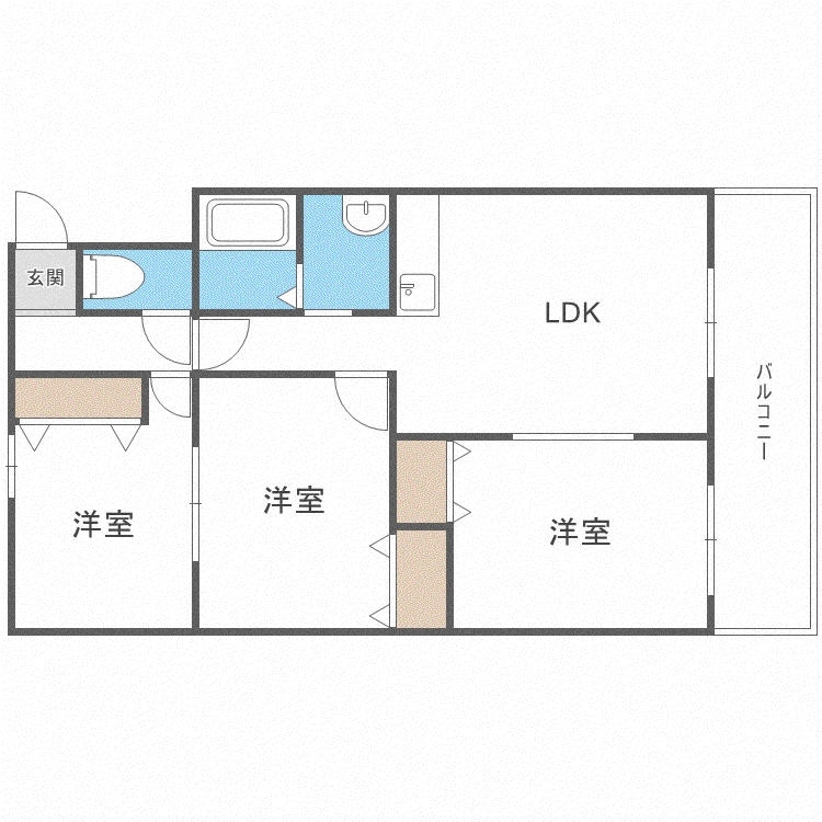 フレグランス三島I(3LDK/4階)の間取り写真