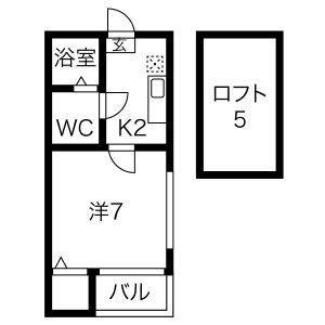 アイリス小幡(1K/1階)の間取り写真
