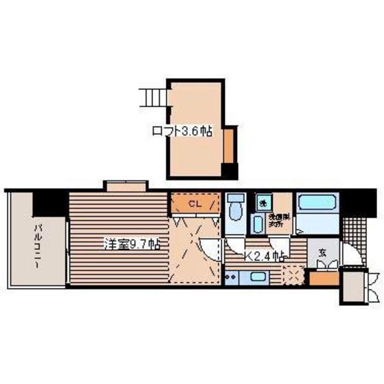 アイステージ十日市(1K/8階)の間取り写真