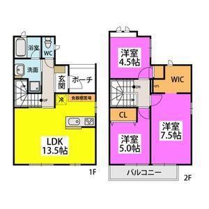 VILLA ISSEI(3LDK/1階)の間取り写真