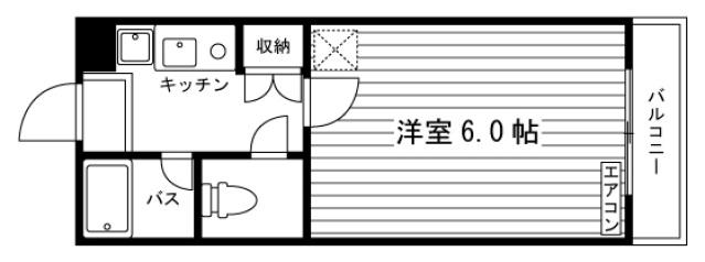 ピアカタヤマI(1K/2階)の間取り写真