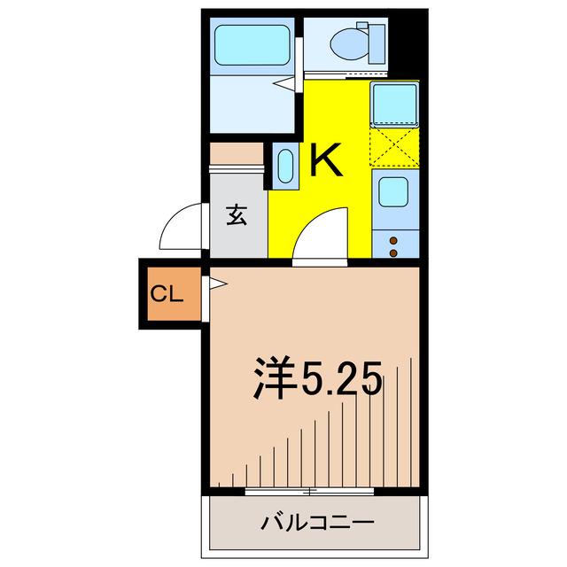 SERINA金町(1K/2階)の間取り写真