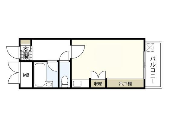 ハイソサエティ宝町(ワンルーム/4階)の間取り写真