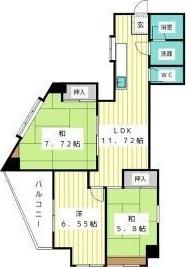パール25(2DK/4階)の間取り写真