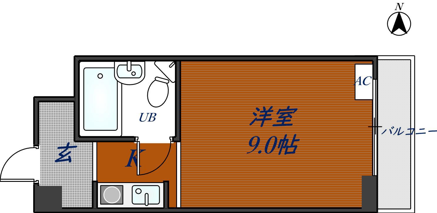 89新石切(ワンルーム/6階)の間取り写真
