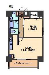 レガーロ茶屋ヶ坂(1LDK/1階)の間取り写真