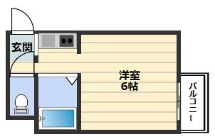 メゾンドール天神橋(ワンルーム/4階)の間取り写真