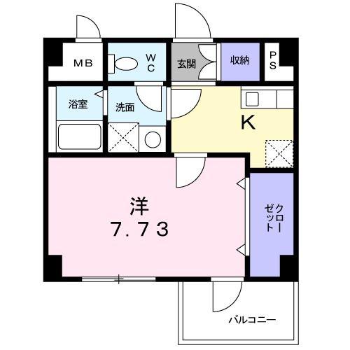 T&A横浜白金(1K/3階)の間取り写真