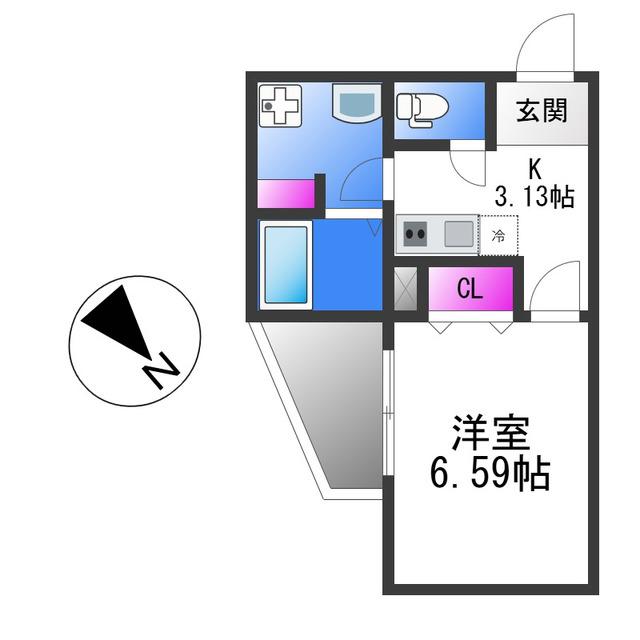 FSTYLE横沼(1K/1階)の間取り写真