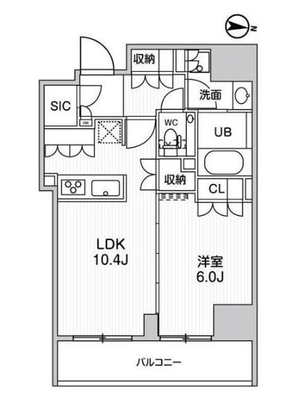 ガリシア森下V(1LDK/2階)の間取り写真