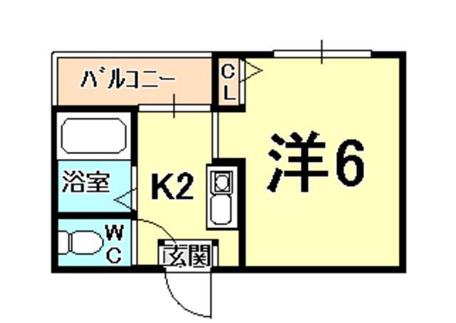 リヴィエール香櫨園(1K/3階)の間取り写真