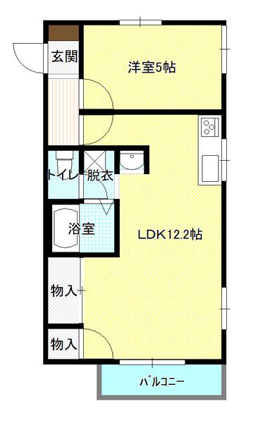 メゾン栄(1LDK/2階)の間取り写真