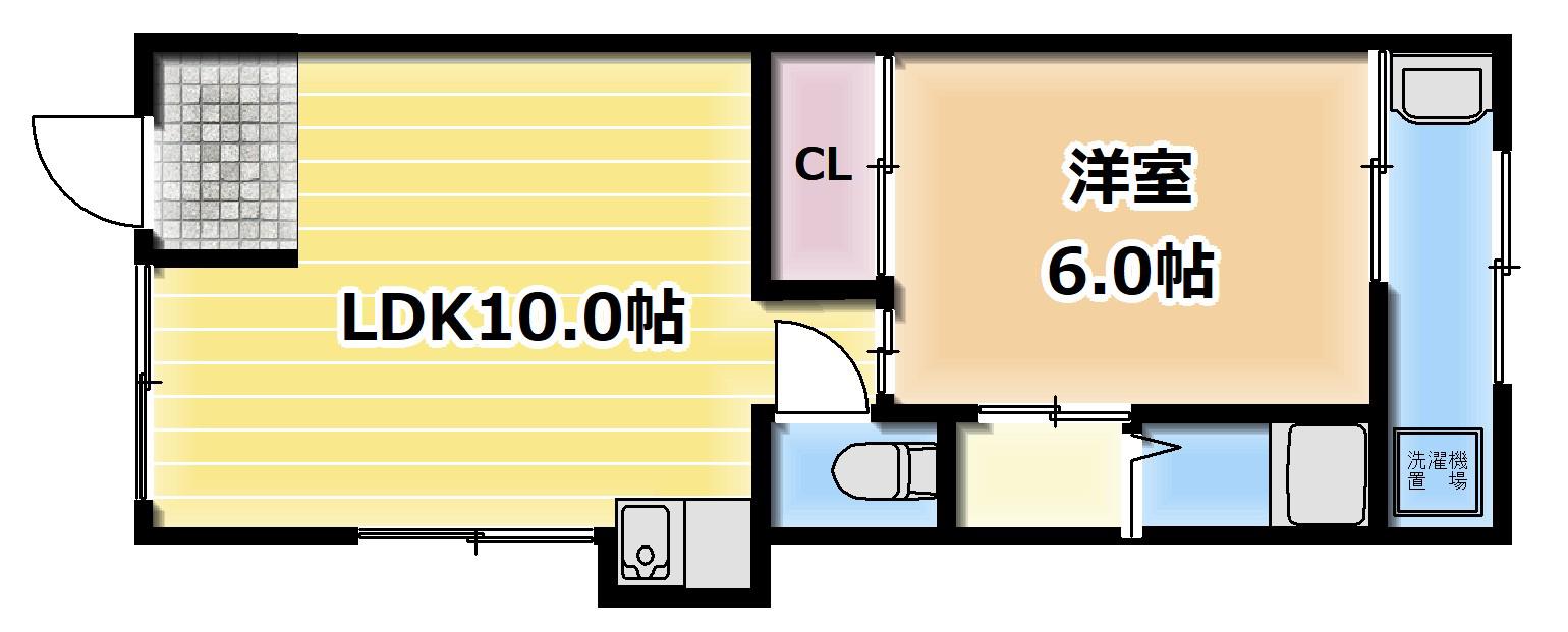 ハイツAWA(1LDK/1階)の間取り写真