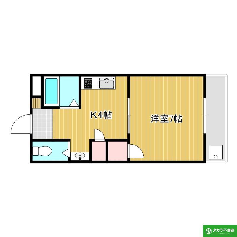 フレミールII(1K/2階)の間取り写真