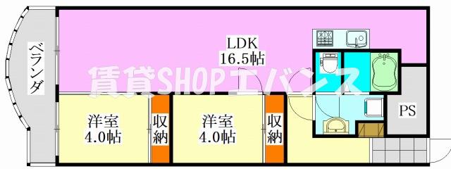 CASA-CARERRA(1SLDK/5階)の間取り写真