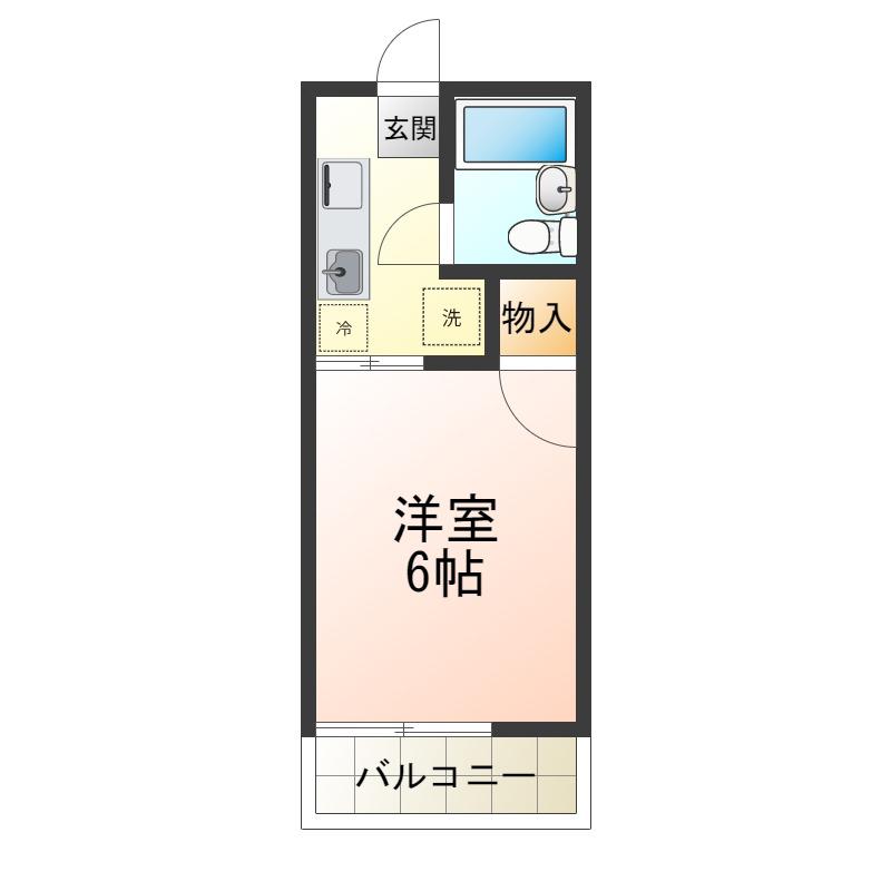 ホワイトスクエアエイト(1K/1階)の間取り写真