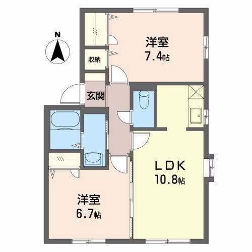 サンアベニュー(2LDK/1階)の間取り写真