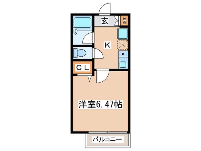 ダコタハウス(1K/1階)の間取り写真
