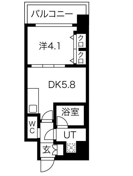 スプランディッド安土町(1DK/7階)の間取り写真