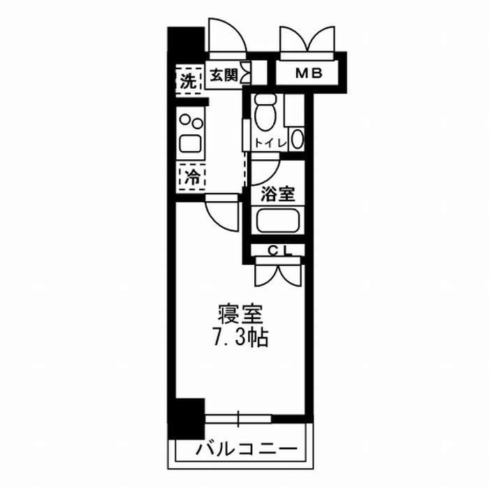 レジディア月島III(1K/8階)の間取り写真