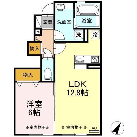 LUNE(1LDK/1階)の間取り写真