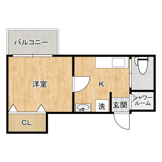 第3田辺マンション(1DK/5階)の間取り写真