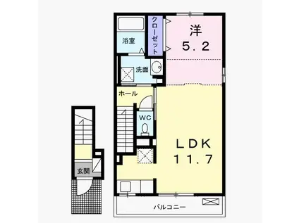 ルミエールC(1LDK/2階)の間取り写真