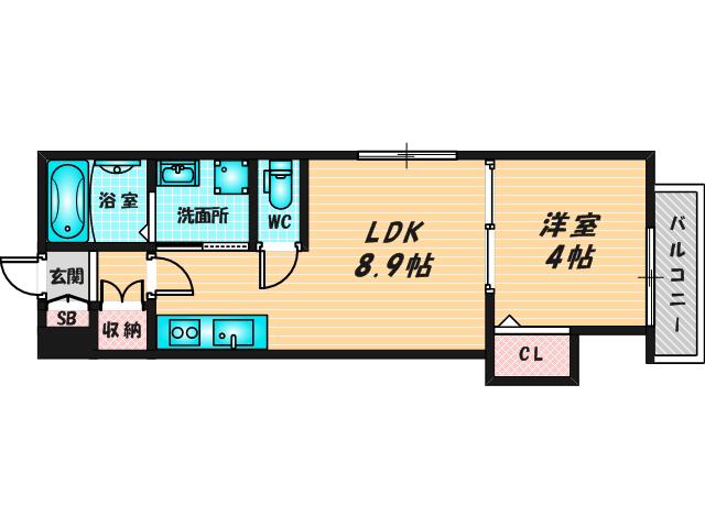 F ASECIA CARMEL(1LDK/3階)の間取り写真