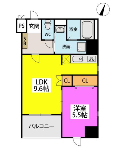 J-PLACE東町(1LDK/2階)の間取り写真