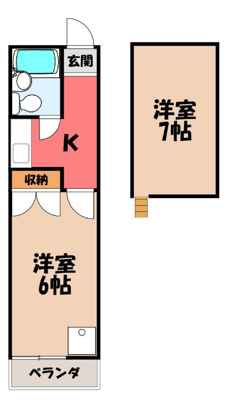 アイリス(1K/2階)の間取り写真