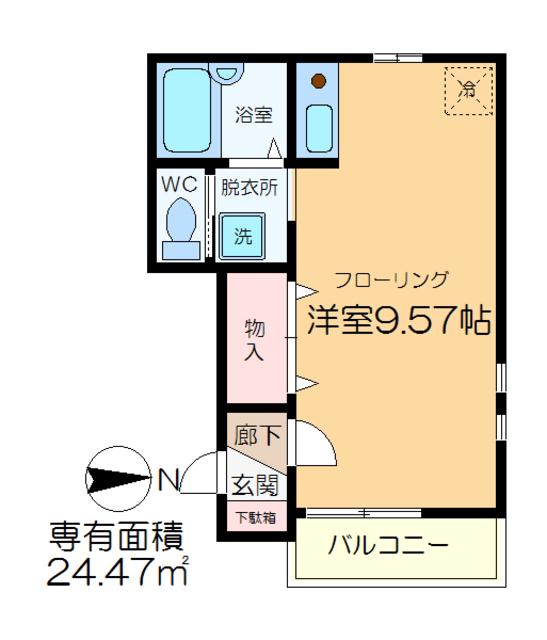 イル・セントラル(ワンルーム/2階)の間取り写真