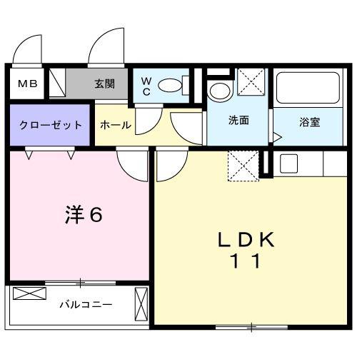 ミレ・グランデ・伏見(1LDK/2階)の間取り写真
